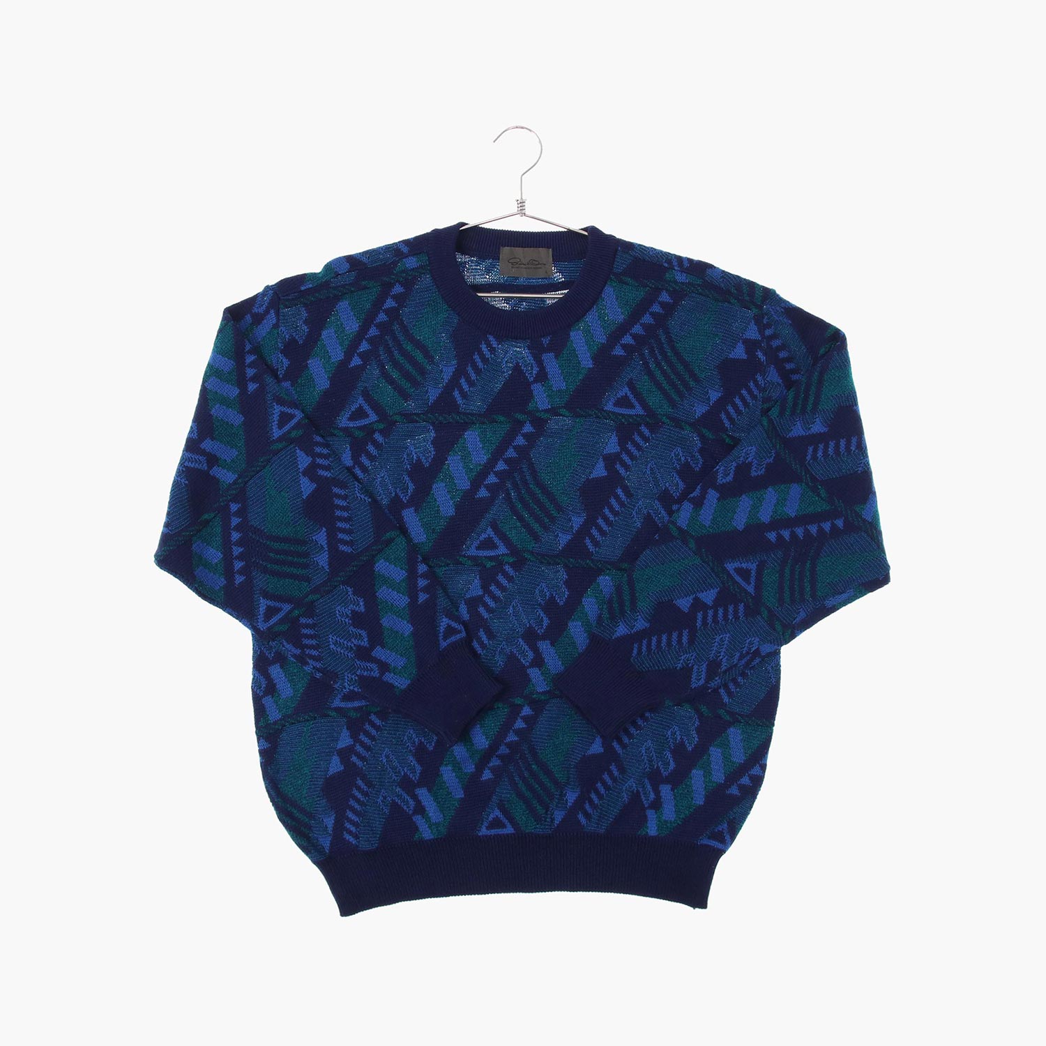 울 라운드 패턴 니트/스웨터 공용 L PURPLE GARAGE